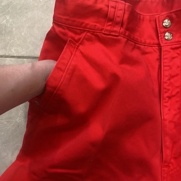 Mom Style High Rise Red Pants - Picture 2 of 9